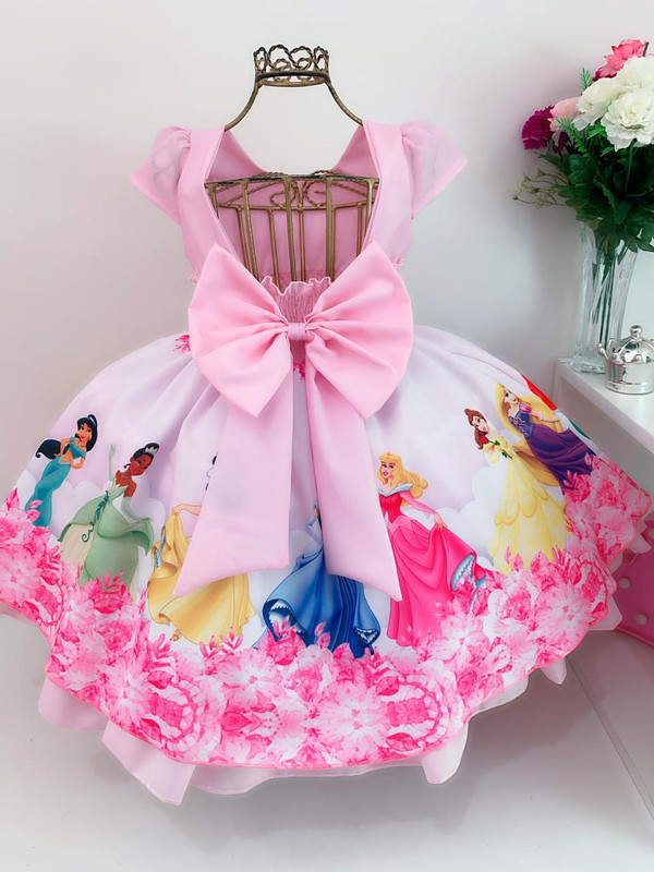 Vestido Infantil Princesa Rosa 2