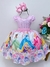 VESTIDO INFANTIL PRINCESAS ROSA C/ CINTO DE PÉROLAS LUXO