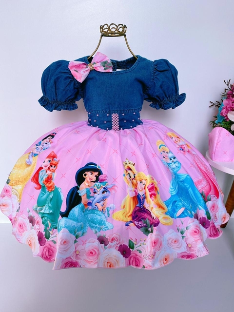 Conjunto Vestido Infantil Completo Jardineira Frozen - Laço Simples -  Bibíla Fashion Kids - Vestidos Temáticos