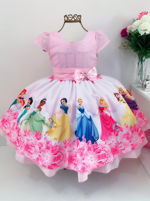 Conjunto Vestido Infantil Completo Jardineira Frozen - Laço Simples -  Bibíla Fashion Kids - Vestidos Temáticos