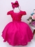 VESTIDO INFANTIL PINK APLIQUE BORBOLETA LAÇO CINTO PÉROLAS