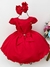 Vestido Infantil Vermelho C/ Laço Strass Princesas