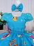 Vestido Infantil Baby Shark Brincando Fundo Mar Azul C/ Laço - comprar online