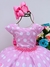 VESTIDO INFANTIL ROSA BOLINHAS BRANCAS PEPPA - SAMULICA