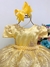 VESTIDO INFANTIL AMARELO RENDA REALEZA DOURADA PRINCESA - comprar online