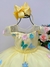 Vestido Infantil Amarelo Aplique Borboletas Flores Pérolas - comprar online