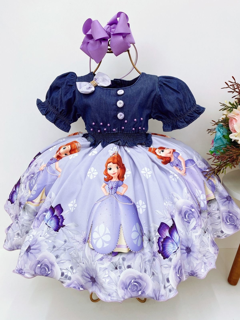 Vestido Princesa Sofia Disney Menina Infantil Luxo