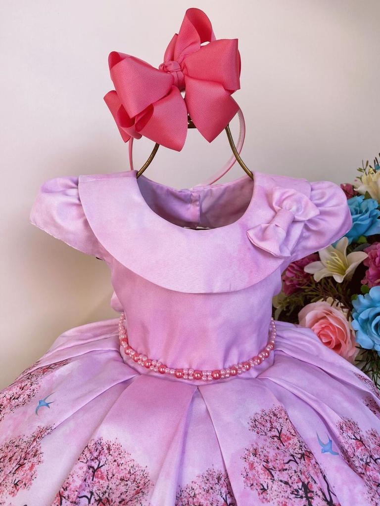 Vestido Infantil Princesa Tiana e o Sapo no Bosque