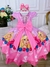 Vestido Infantil Princesa Barbie Rosa Com Aplique de Laço - loja online