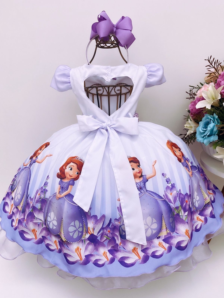 Vestido - Princesa Sofia  Lilás - Comprar em SAMULICA