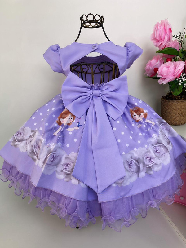 Vestido - Princesa Sofia  Lilás - Comprar em SAMULICA