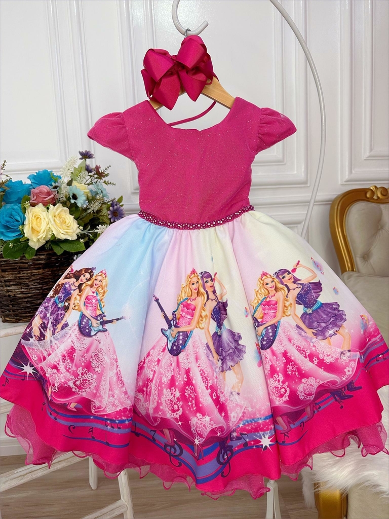 Vestido Infantil Temático Barbie Sereia - Bella Sofi