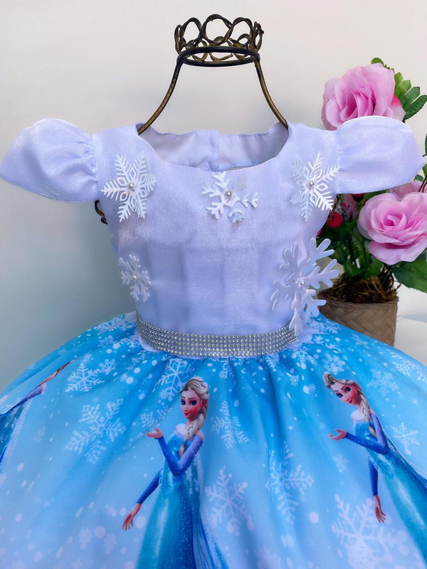 Vestido Infantil Frozen Princesa Aplique Gelo Festas - TEMATICOS - Vestido  Feminino - Magazine Luiza