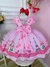 Vestido Infantil Casa da Barbie Rosa C/ Cinto de Pérolas - comprar online