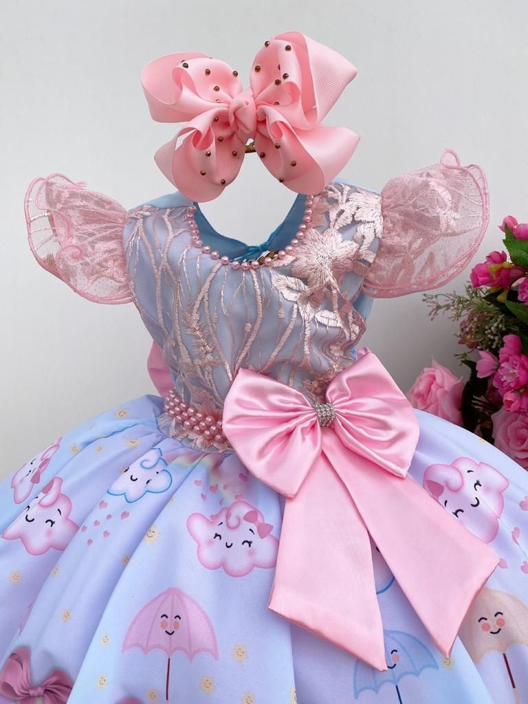 Vestido Infantil Princesa Chuva de Bençãos Luxo Princesas - Fabuloso Ateliê