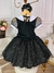 Vestido Infantil Wandinha Preto C/ Glitter Luxo na internet