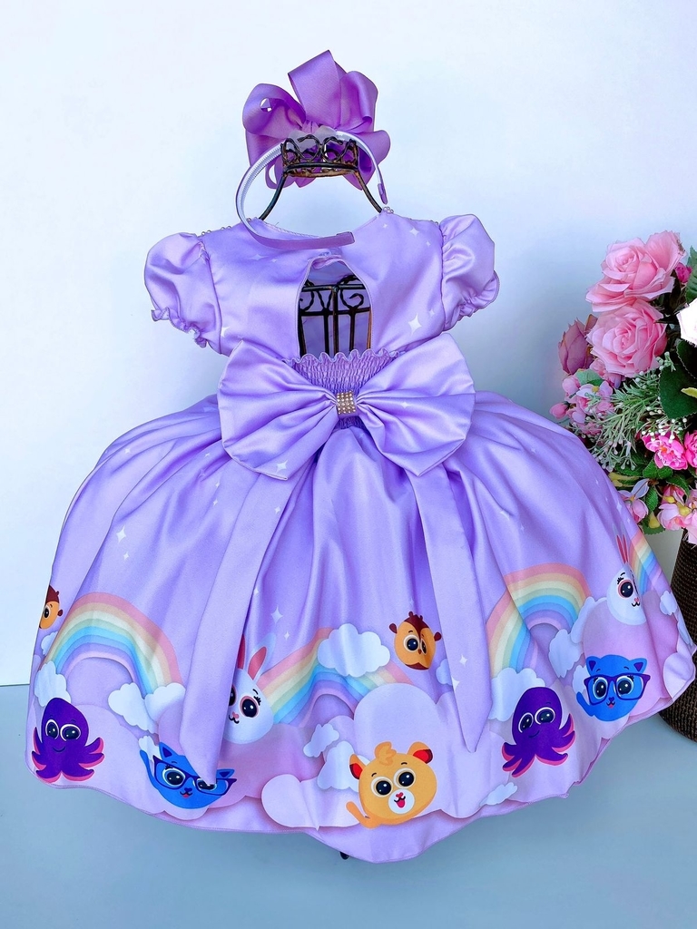 Vestido - Princesa Sofia  Lilás - Comprar em SAMULICA