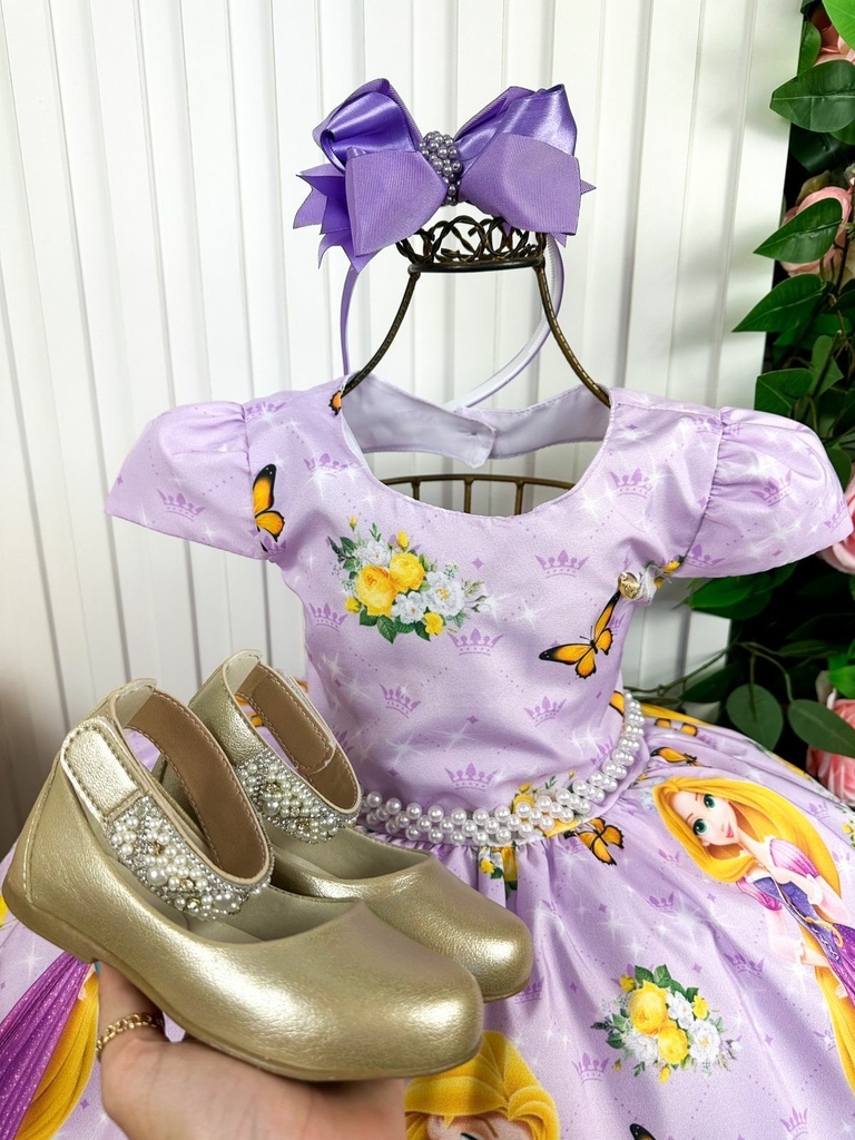 Vestido Infantil Princesa Rapunzel