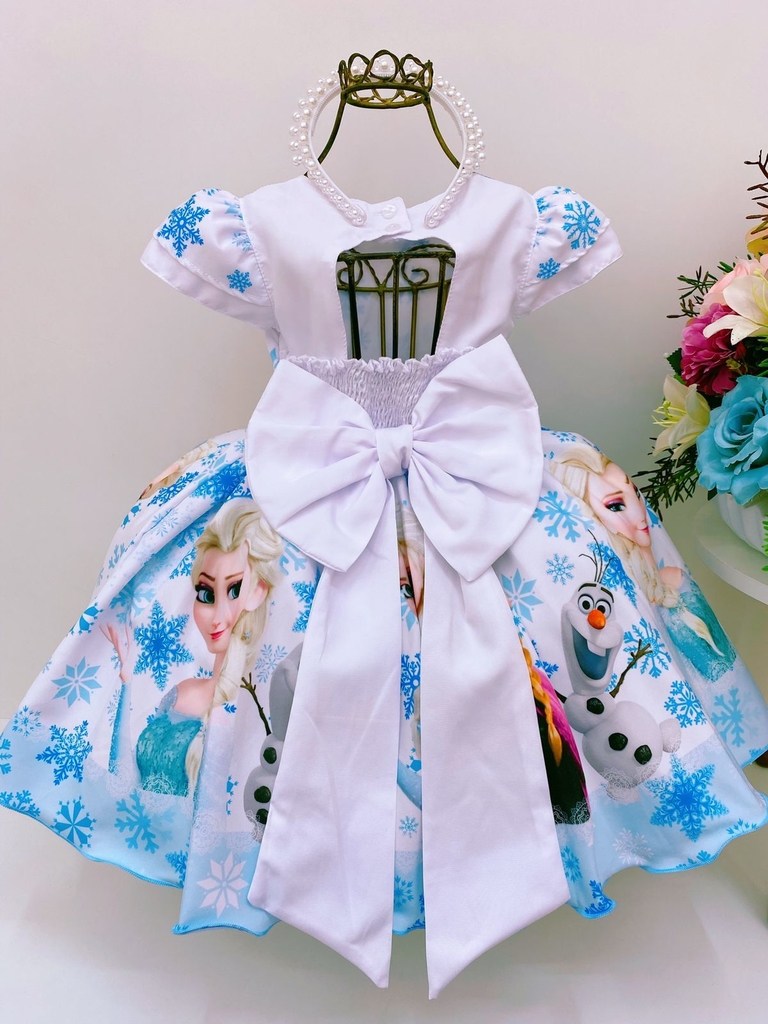 Vestido Infantil Azul Cinderela , Frozen Luxo - Menina bonita 1/2/3 Anos -  Perollas Kids