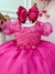 Vestido Infantil Pink Princesa Aurora Barbie Aplique Flores na internet