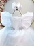 Vestido Infantil Branco C/ Broche Prata Babados Damas Festa na internet