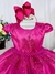 Vestido Infantil Pink C/ Renda Realeza e Cinto de Pérolas - comprar online