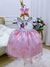 Vestido Infantil Encanto Aplique Flores Borboletas Floral Jardim Rosa - loja online