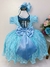 Vestido Infantil Realeza Azul Com Renda e Pérolas Festa Luxo na internet