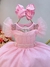 Vestido Infantil Rosa Com Cinto de Pérolas Daminhas na internet