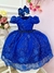 Imagem do Vestido Infantil Azul Royal C/ Renda Realeza Cinto de Pérolas