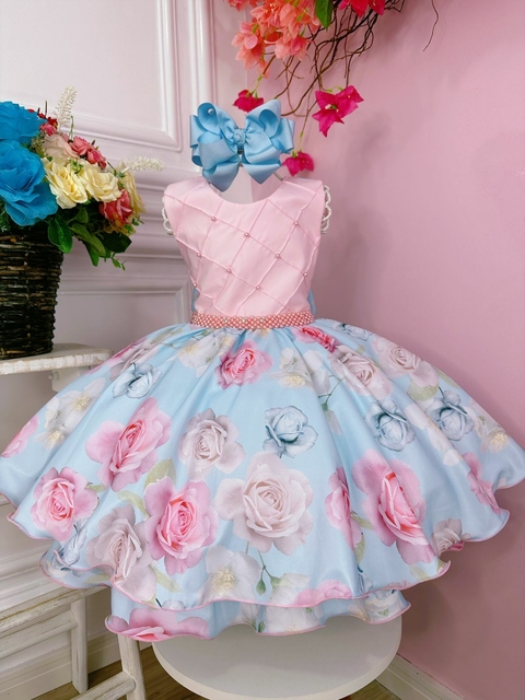 Vestido Infantil Princesa Ariel Lilás E Tule Verde Pérolas