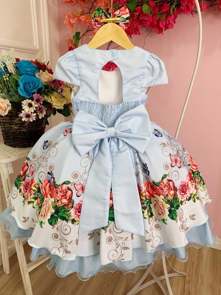 Vestido Infantil Princesa Sofia Jardim das Borboletas