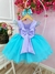 Vestido Infantil Ariel Apliques Fundo do Mar Busto Plissado - comprar online