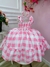 Imagem do Vestido Infantil Barbie Xadrez Rosa Bebê Com Laço