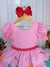 Imagem do Vestido Infantil Família Peppa Rosa Chiclete Peito Strass