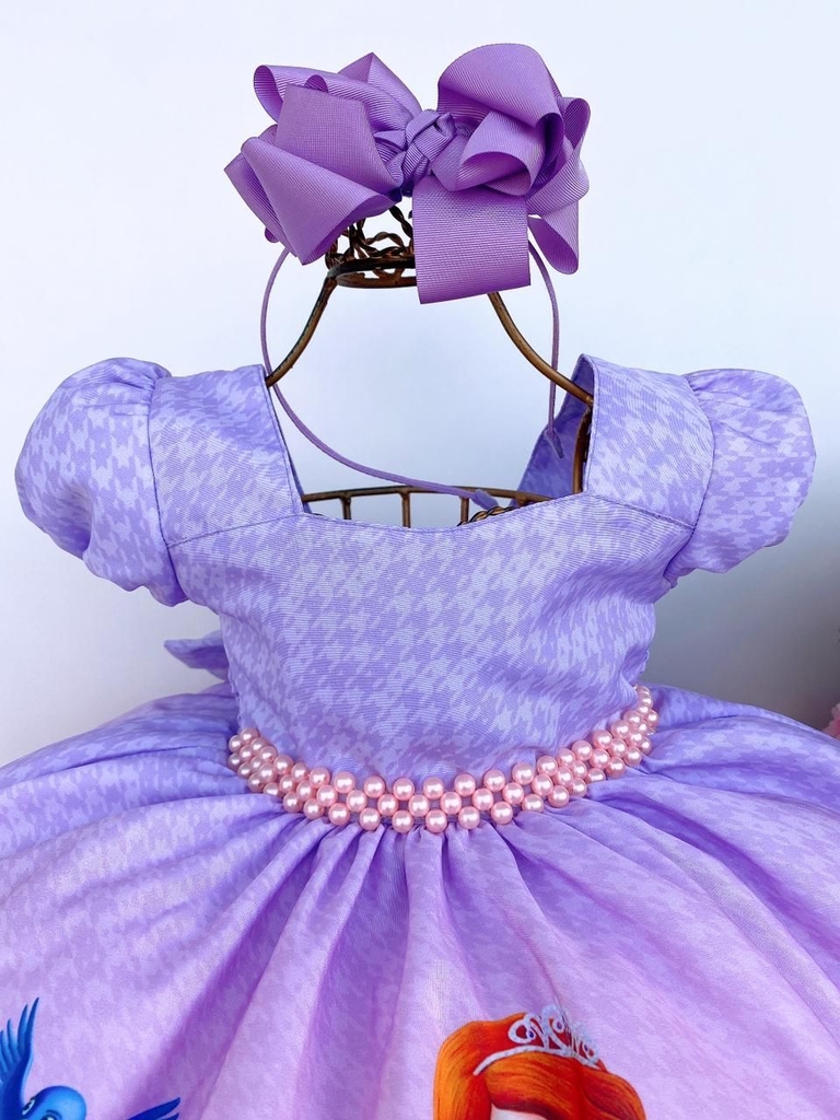 Vestido Temático Princesa Sofia Luxo - Pequenos Encantos Baby