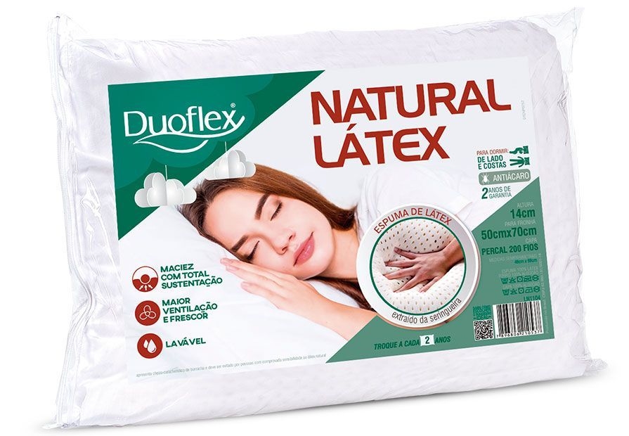 Travesseiro Natural Látex - 50x070x014cm