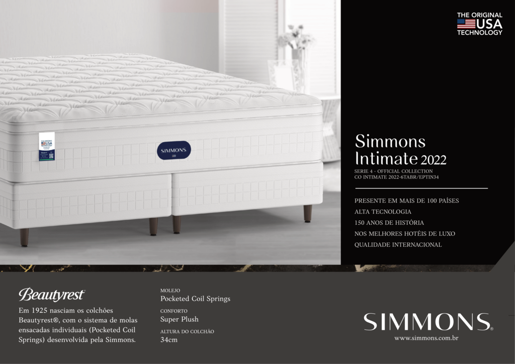 Colchão Simmons Beauty Sleep Intimate - Tamanho Solteiro Americano na internet