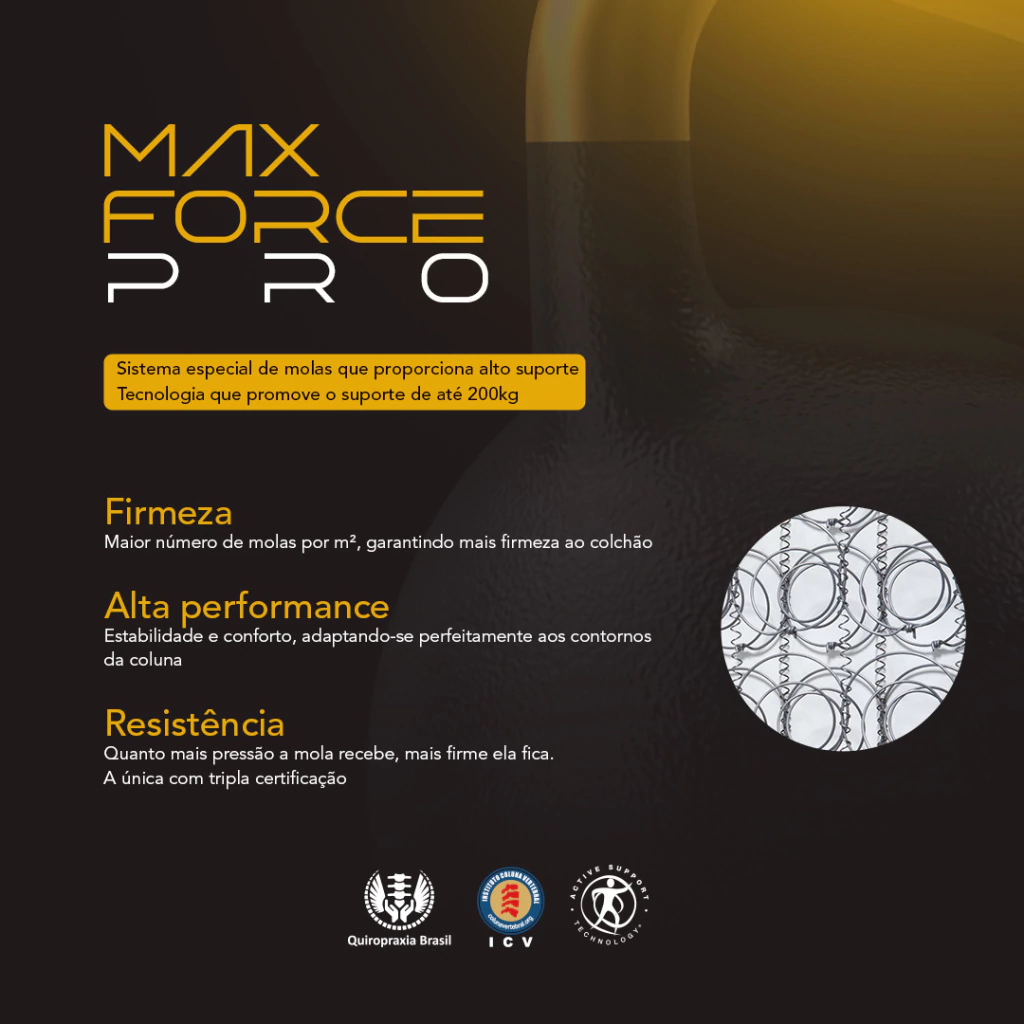 Box Bicama King Koil Auxiliar Molas MaxForce Pro + Colchão King Koil Titanium Solteiro Americano