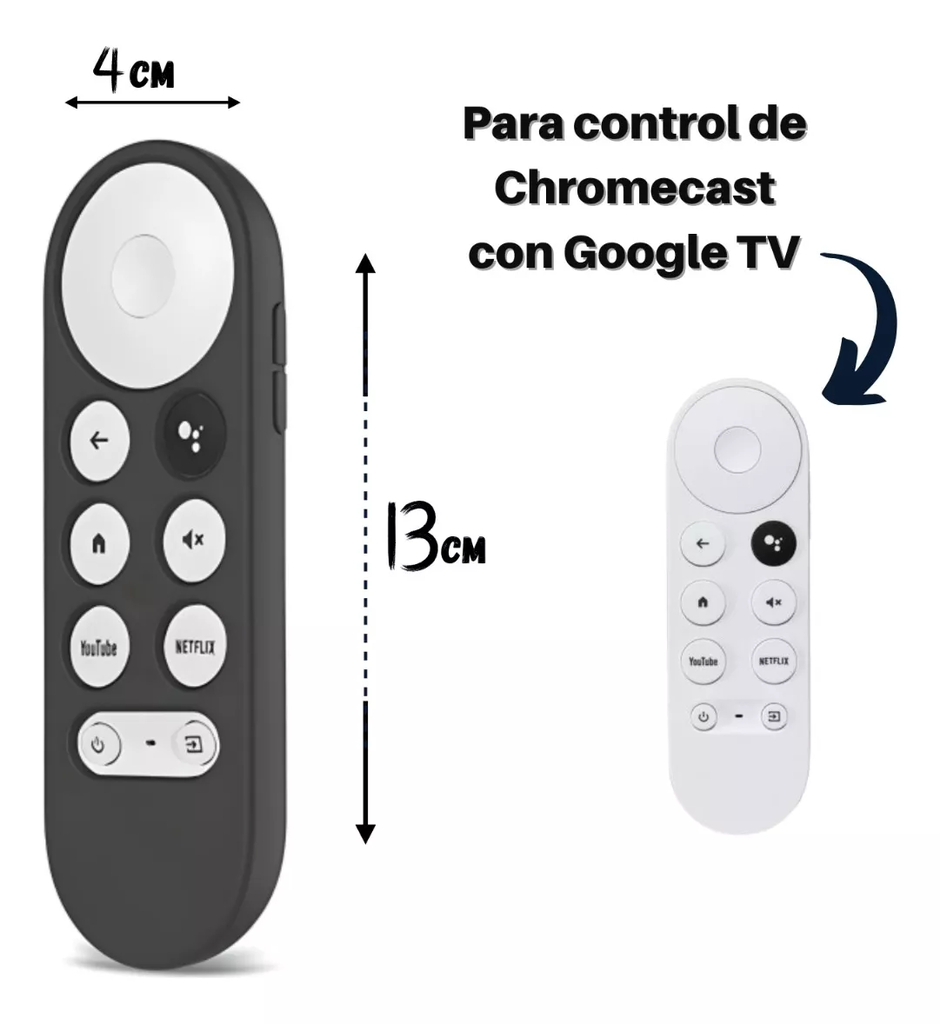 Control Mando De Reemplazo Y Funda Para Google Chromecast Tv