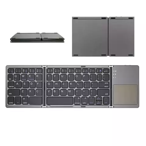 Teclado Bluetooth Inalambrico Plegable con Track Pad