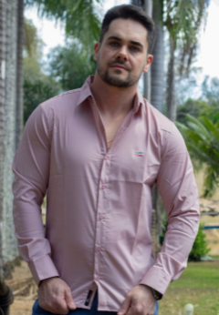 Camisa Social ML Masculina EC Company Rosa Seco - comprar online