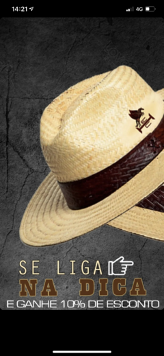 Chapéu logomarca haras Eduardo Costa couro marrom - loja online