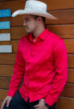 Camisa Social ML Masculina EC Company Vermelha DVD - comprar online