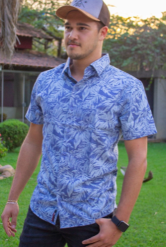 Camisa Social MC Masculina EC Company Azul Céu - comprar online