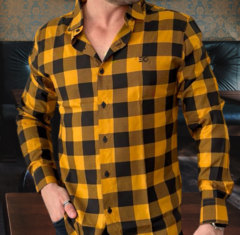 Camisa Social Xadrez- Amarela - comprar online