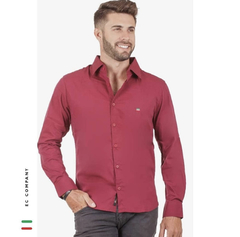 Camisa Social Masculina EC Company - Vinho Ml - comprar online