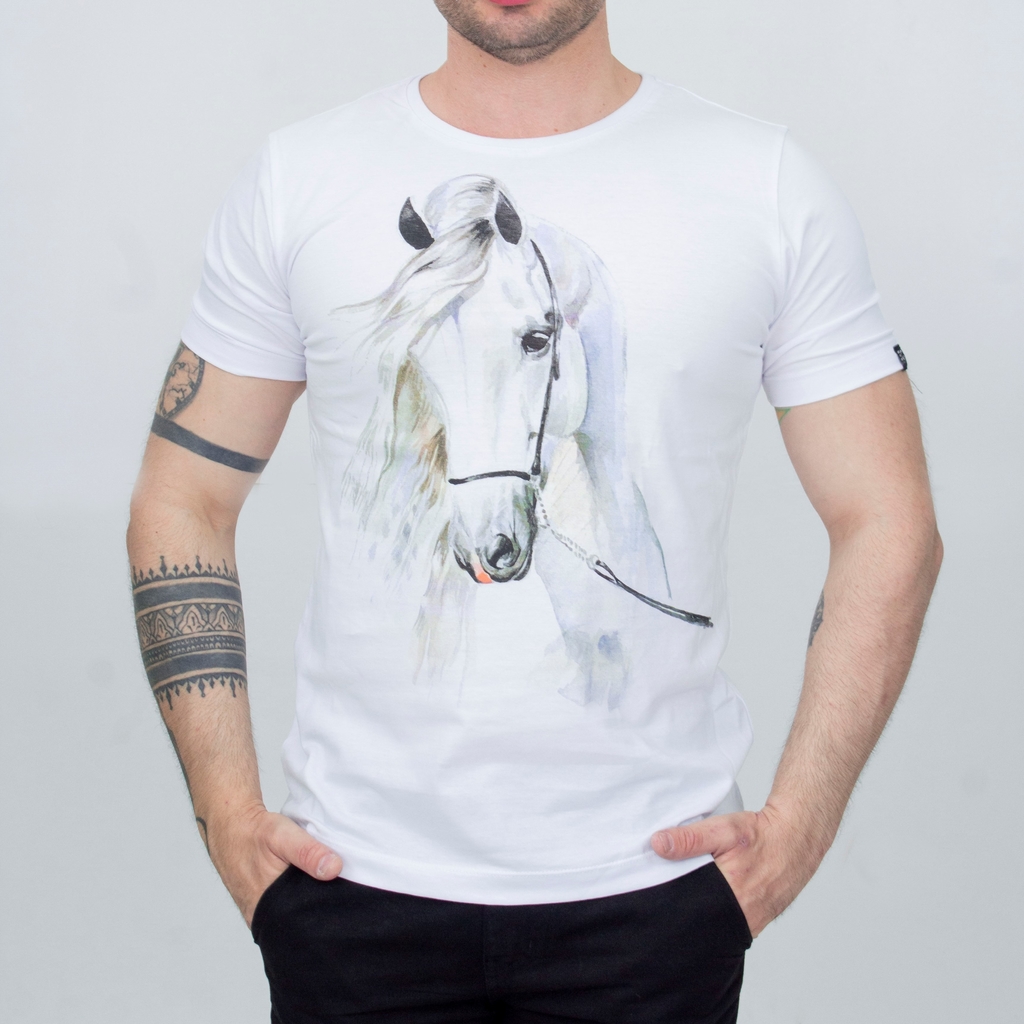 Camiseta Masculina EC Company - Cavalo branco