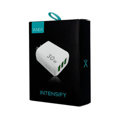 13012 CARGADOR XAEA TIPO C MOD 600 INTENSIFY 30W 4.4A 2 USB + CABLE BLANCO - comprar online