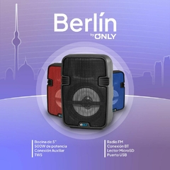 12681 PARLANTE BT ONLY BERLIN 5" ROJO - Video80 Distribuidora